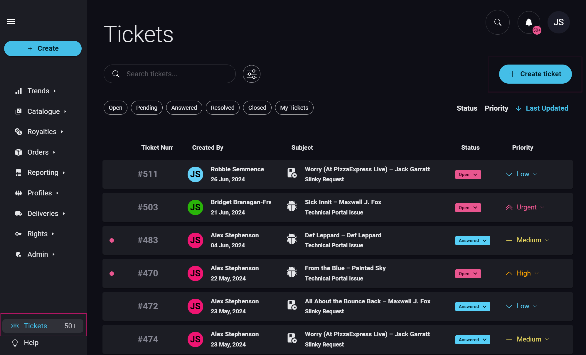 Ticketing & Support